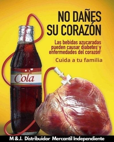 azúcar de refrescos dañinas a la salud.