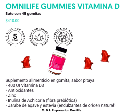 Omnilife Gummies Vitamina D. Presentación.